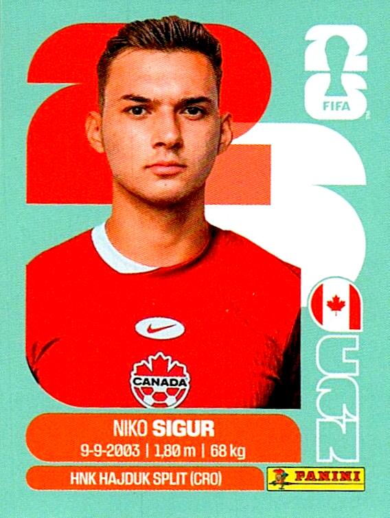 STICKERS FIFA WORLD CUP 2026 NIKO SIGUR NºCAN 16