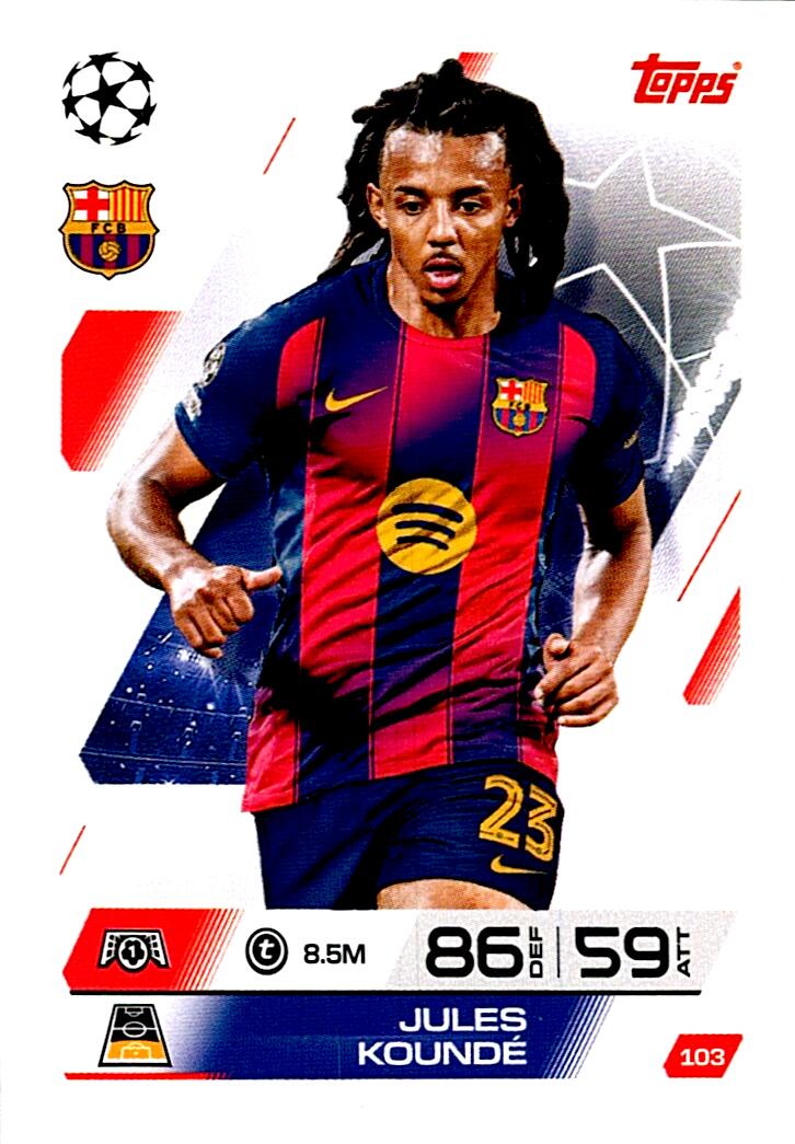 MATCH ATTAX CHAMPIONS LEAGUE 2025/2026 JULES KOUNDE Nº103