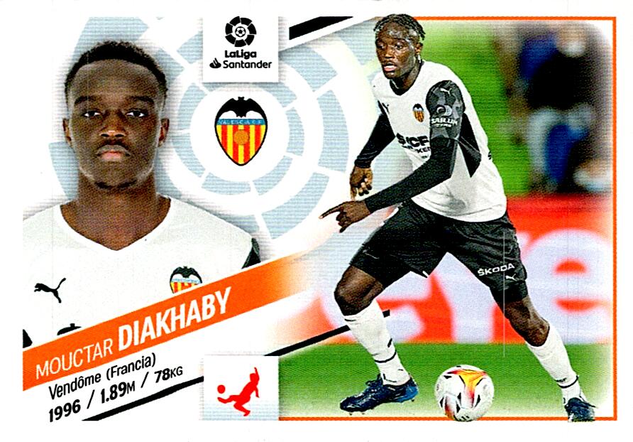 Cromo Liga Este 2022/2023 DIAKHABY VALENCIA CF Nº8