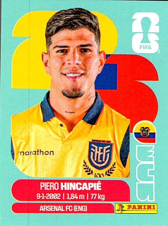 STICKERS FIFA WORLD CUP 2026 PIERO HINCAPIE NºECU 4