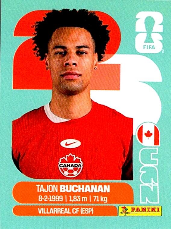 STICKERS FIFA WORLD CUP 2026 TAJON BUCHANAN NºCAN 17