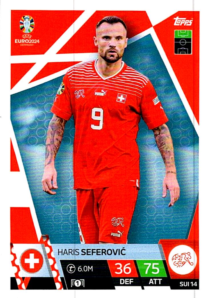 TOPPS MATCH ATTAX UEFA EURO 2024 HARIS SEFEROVIC SUIZA NºSUI14