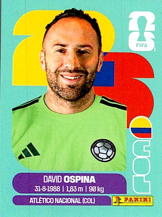 STICKERS FIFA WORLD CUP 2026 DAVID OSPINA NºCOL 3
