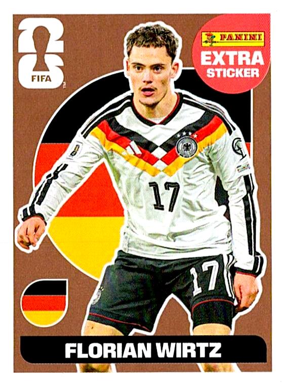 STICKERS FIFA WORLD CUP 2026 FLORIAN WIRTZ EXTRA STICKER BRONZE