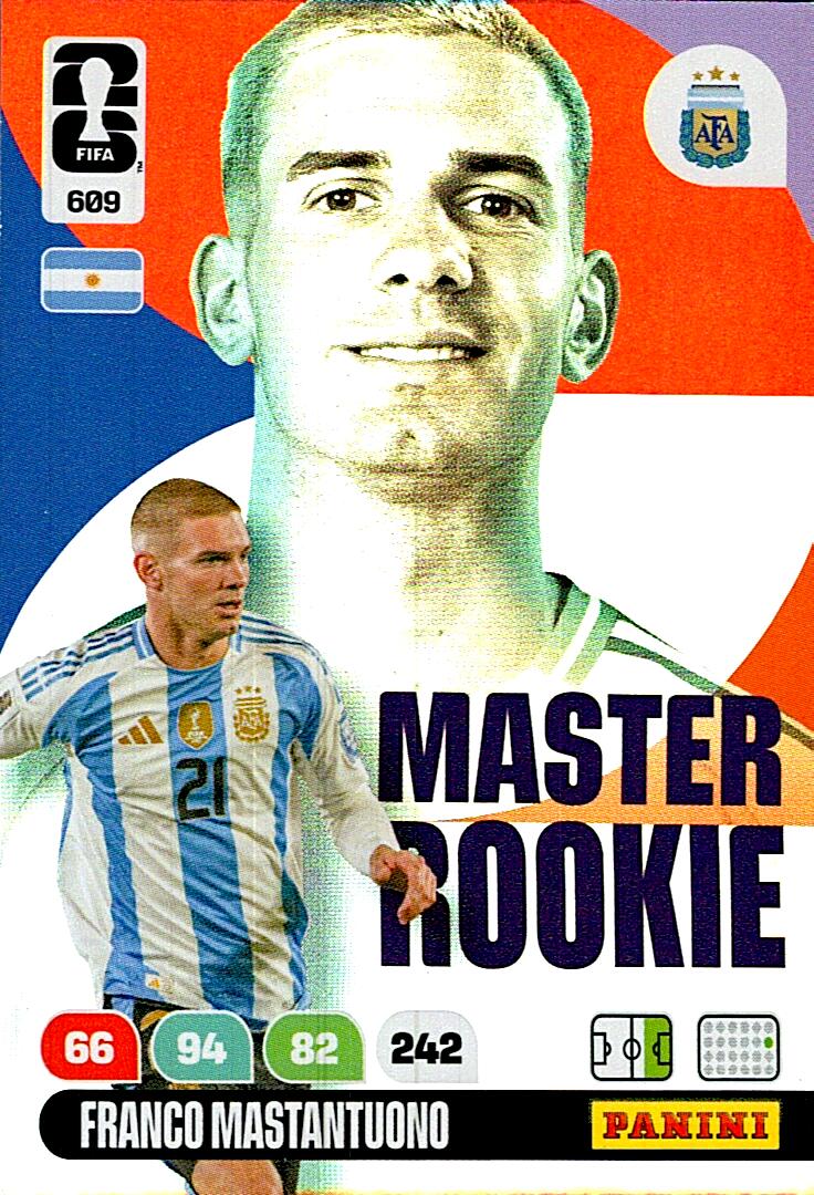 ADRENALYN WORLD CUP 2026 FRANCO MASTANTUONO MASTER ROOKIE Nº609