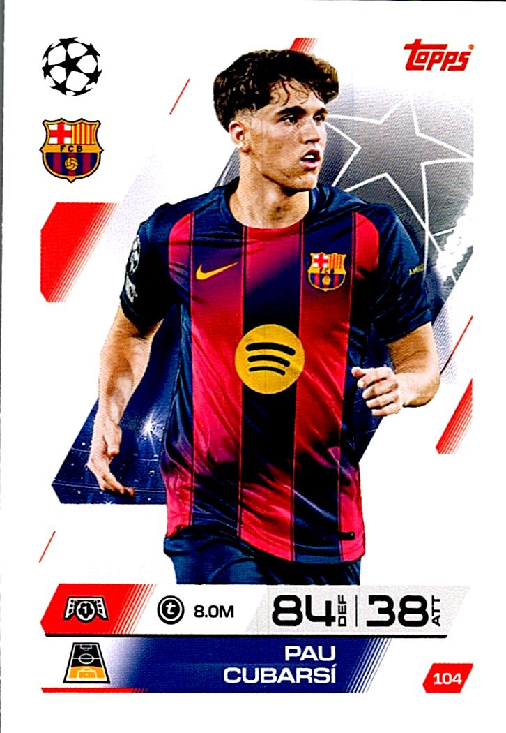 MATCH ATTAX CHAMPIONS LEAGUE 2025/2026 PAU CUBARSI Nº104