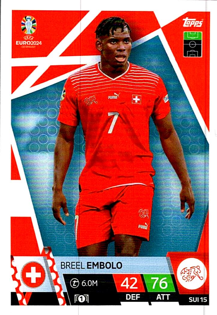 TOPPS MATCH ATTAX UEFA EURO 2024 BREEL EMBOLO SUIZA NºSUI15