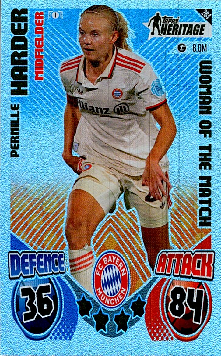 Match Attax Extra 2025 Pernille Harder Topps Heritage nº284