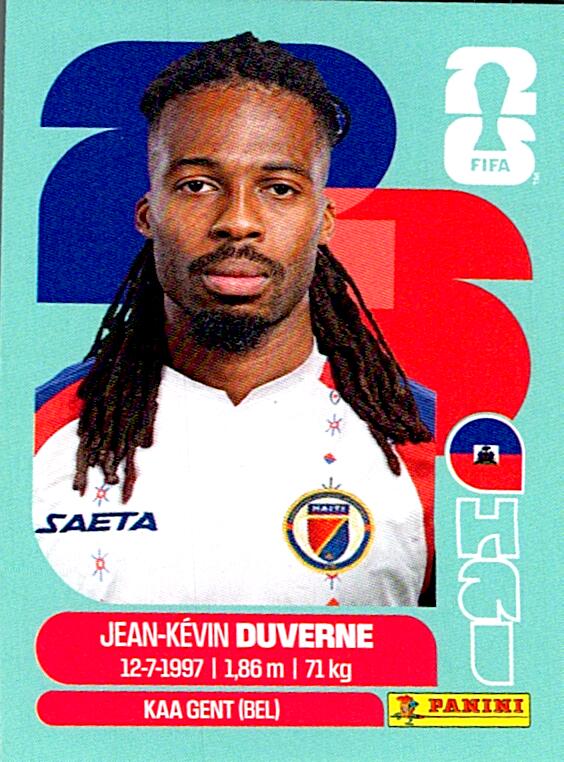 STICKERS FIFA WORLD CUP 2026 JEAN-KEVIN DUVERNE NºHAI 5