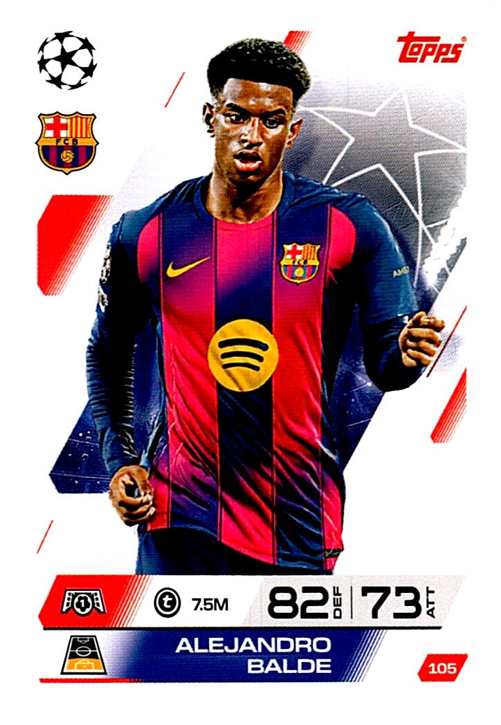 MATCH ATTAX CHAMPIONS LEAGUE 2025/2026 ALEJANDRO BALDE Nº105