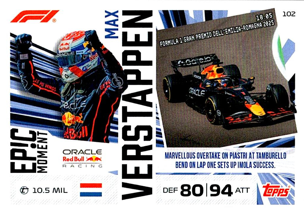 TURBO ATTAX FORMULA 1 2026 MAX VERSTAPPEN Nº102