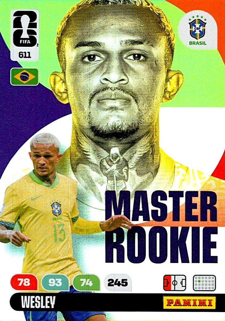 ADRENALYN WORLD CUP 2026 WESLEY MASTER ROOKIE Nº611