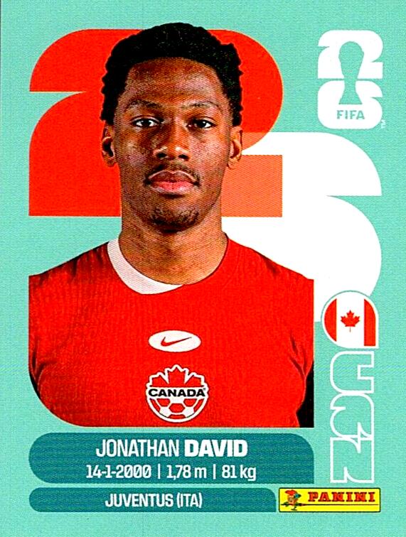 STICKERS FIFA WORLD CUP 2026 JONATHAN DAVID NºCAN 20