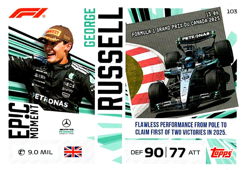 TURBO ATTAX FORMULA 1 2026 GEORGE RUSSELL Nº103