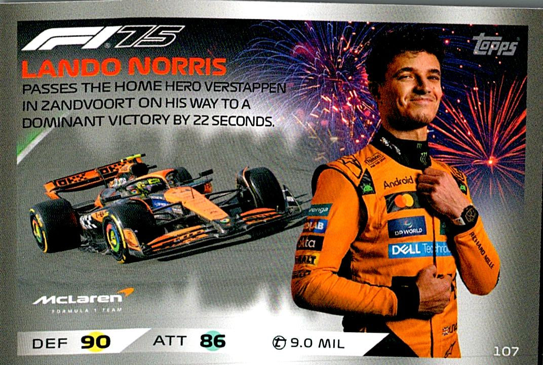 Turbo Attax 2025 LANDO NORRIS nº107