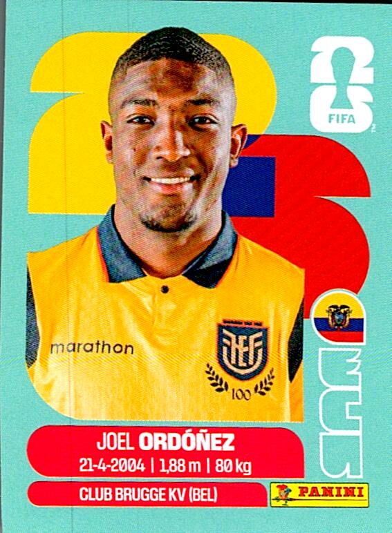 STICKERS FIFA WORLD CUP 2026 JOEL ORDOÑEZ NºECU 8