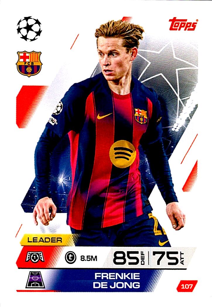 MATCH ATTAX CHAMPIONS LEAGUE 2025/2026 FRENKIE DE JONG Nº107