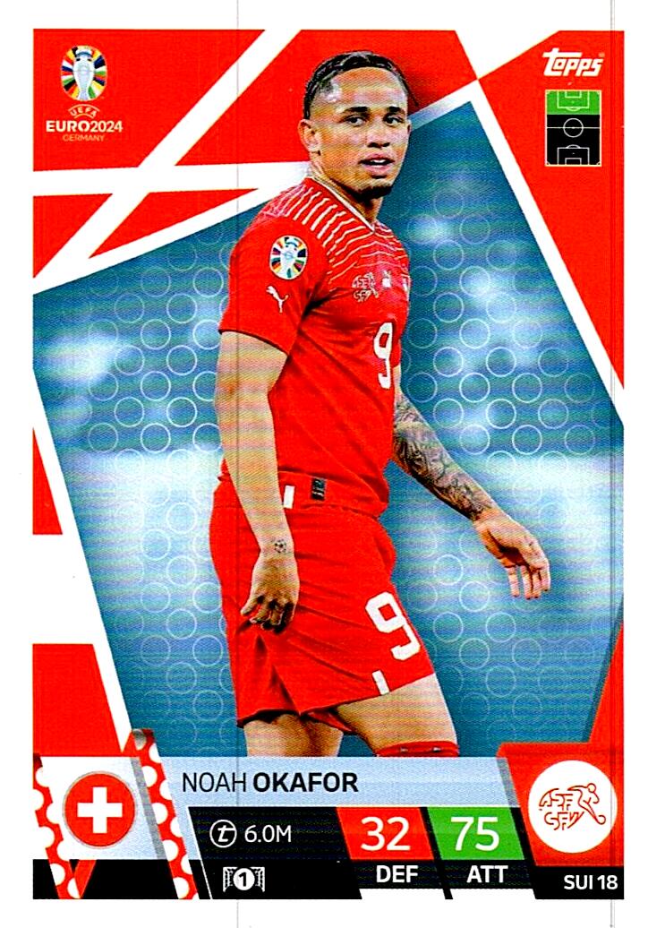 TOPPS MATCH ATTAX UEFA EURO 2024 NOAH OKAFOR SUIZA NºSUI18