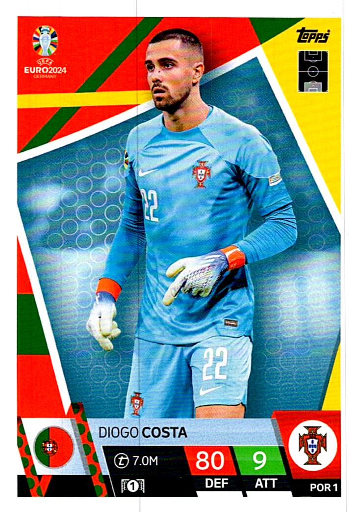 TOPPS MATCH ATTAX UEFA EURO 2024 DIOGO COSTA PORTUGAL NºPOR1