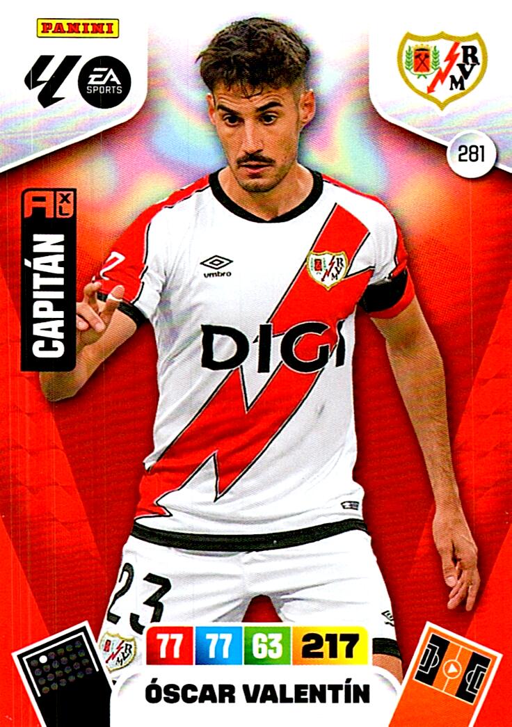 ADRENALYN LA LIGA 2025/2026 OSCAR VALENTIN RAYO VALLECANO Nº281