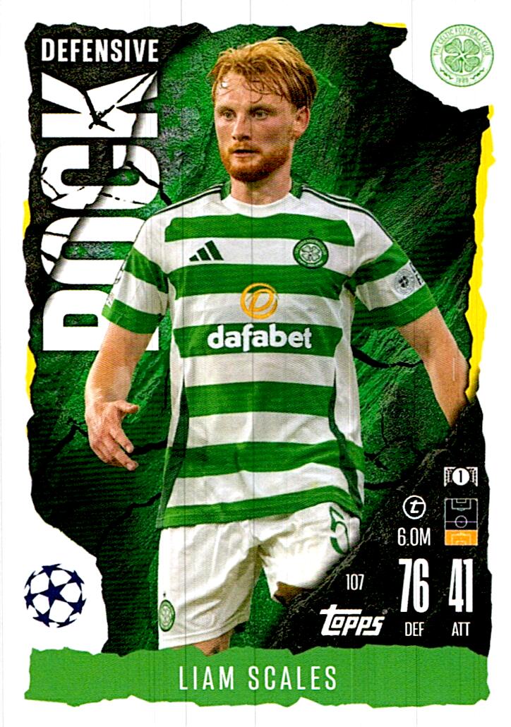 Match Attax Extra 2025 Liam Scales Defensive Rock nº107