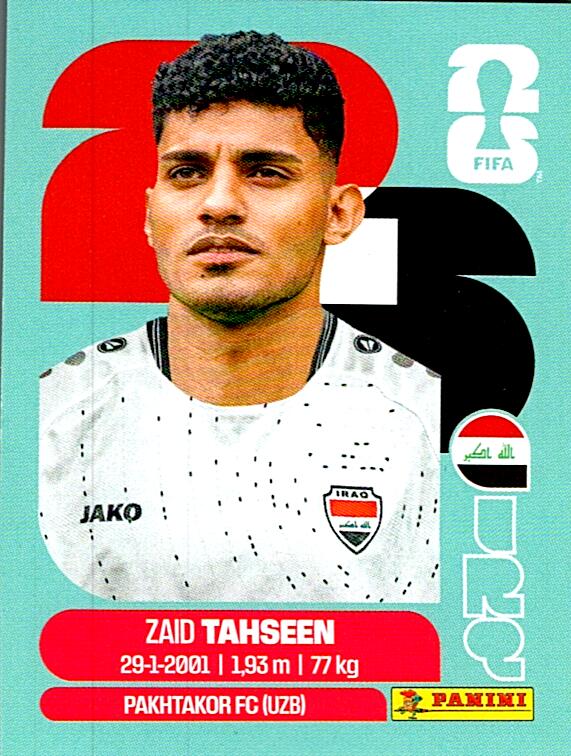 STICKERS FIFA WORLD CUP 2026 ZAID TAHSEEN NºIRQ 7