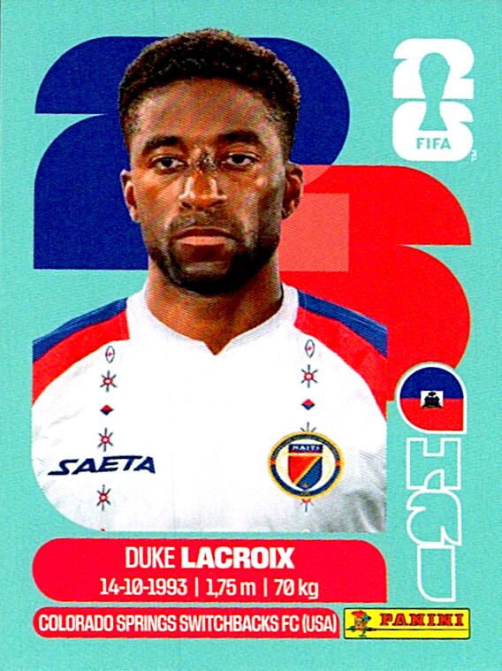 STICKERS FIFA WORLD CUP 2026 DUKE LACROIX NºHAI 7