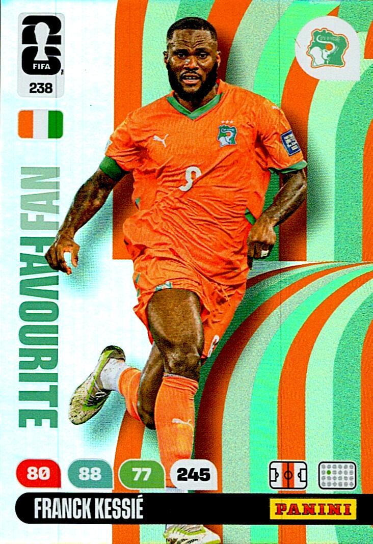 ADRENALYN WORLD CUP 2026 FRANCK KESSIE IVORY COAST FANS FAVOURITE Nº238