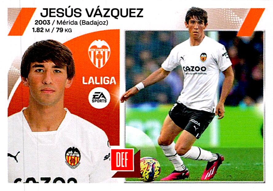 LIGA ESTE 2023/24 JESUS VAZQUEZ VALENCIA CF Nº12 BIS COLOCA CUARTA EDICION