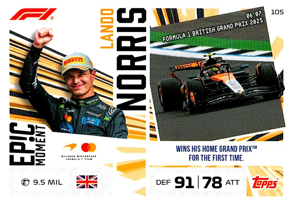 TURBO ATTAX FORMULA 1 2026 LANDO NORRIS Nº105