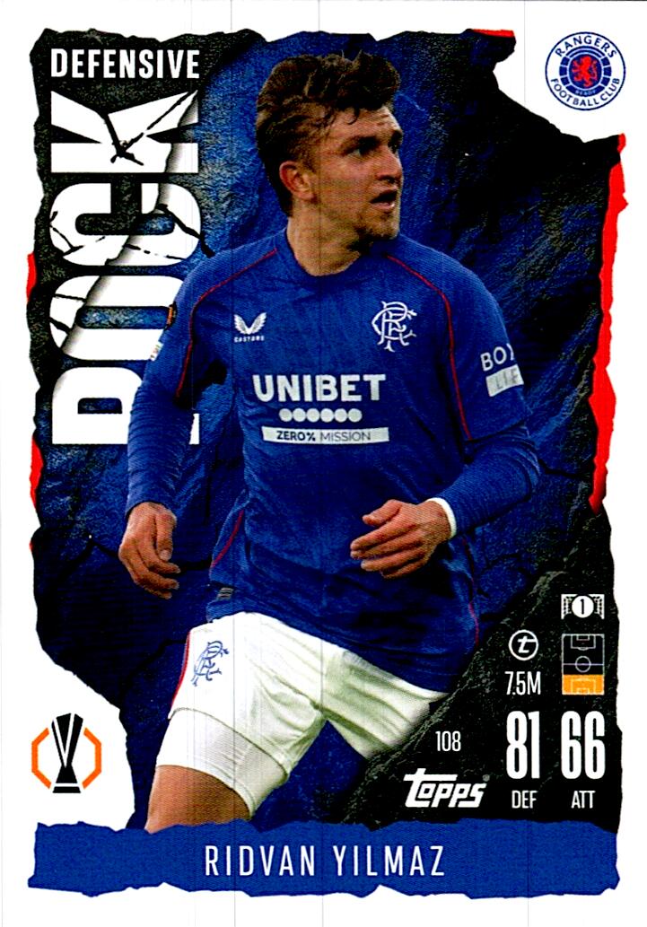 Match Attax Extra 2025 Ridvan Yilmaz Defensive Rock nº108