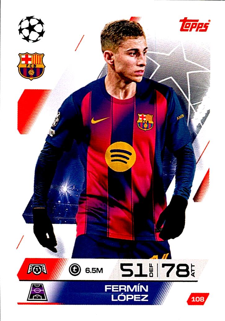 MATCH ATTAX CHAMPIONS LEAGUE 2025/2026 FERMIN LOPEZ Nº108