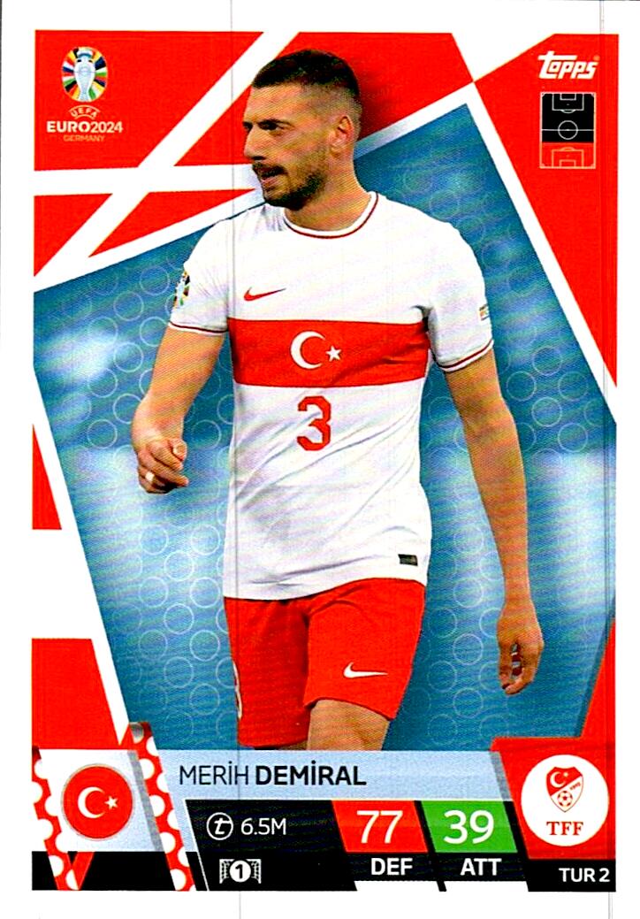 TOPPS MATCH ATTAX UEFA EURO 2024 MERIH DEMIRAL TURQUIA NºTUR2