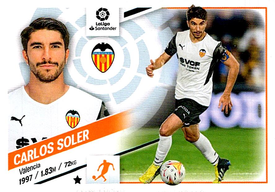 Cromo Liga Este 2022/2023 CARLOS SOLER VALENCIA CF Nº14