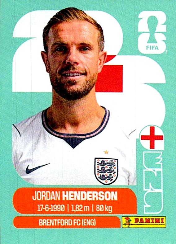 STICKERS FIFA WORLD CUP 2026 JORDAN HENDERSON NºENG 9