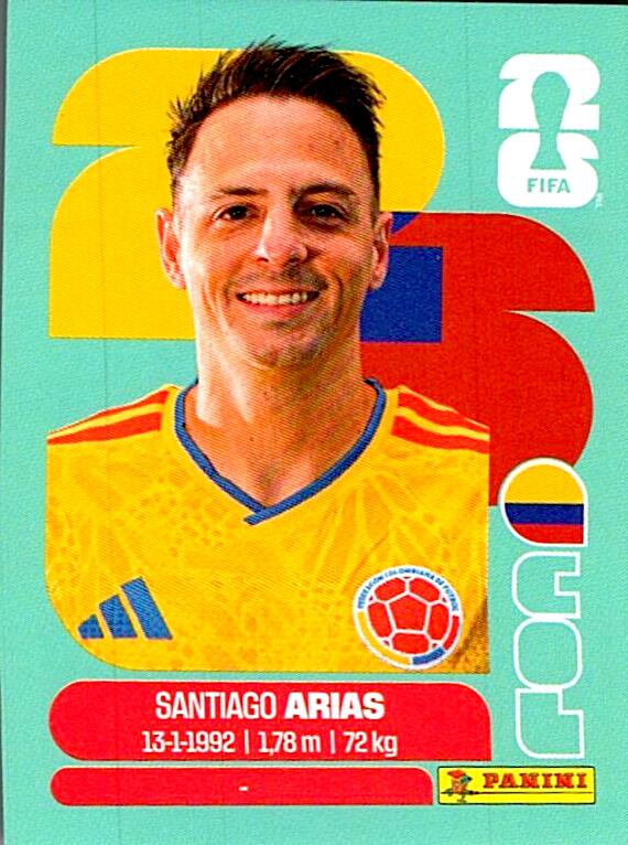 STICKERS FIFA WORLD CUP 2026 SANTIAGO ARIAS NºCOL 9