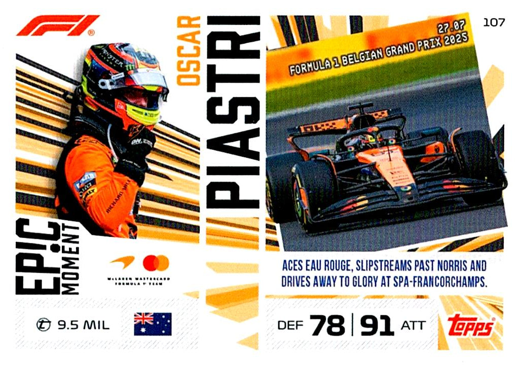 TURBO ATTAX FORMULA 1 2026 OSCAR PIASTRI  Nº107