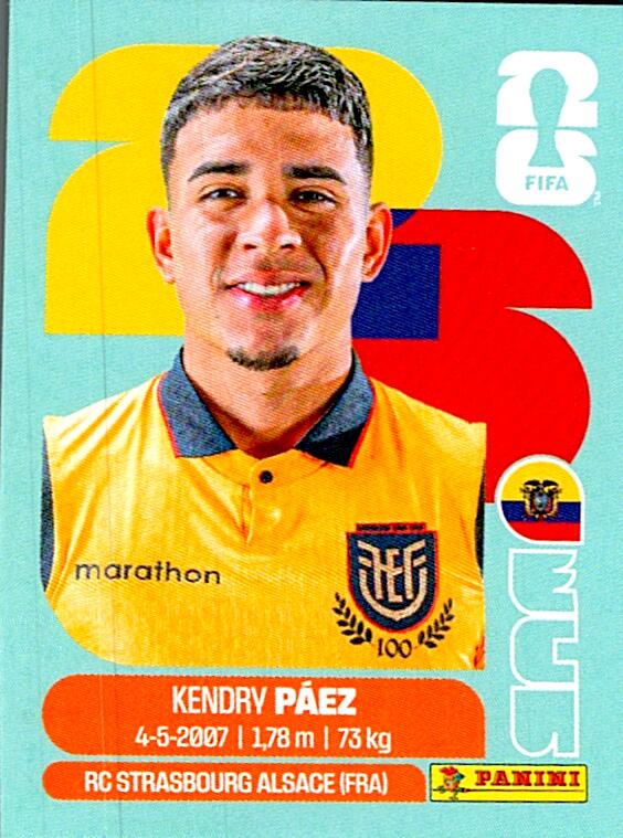 STICKERS FIFA WORLD CUP 2026 KENDRY PAEZ NºECU 11