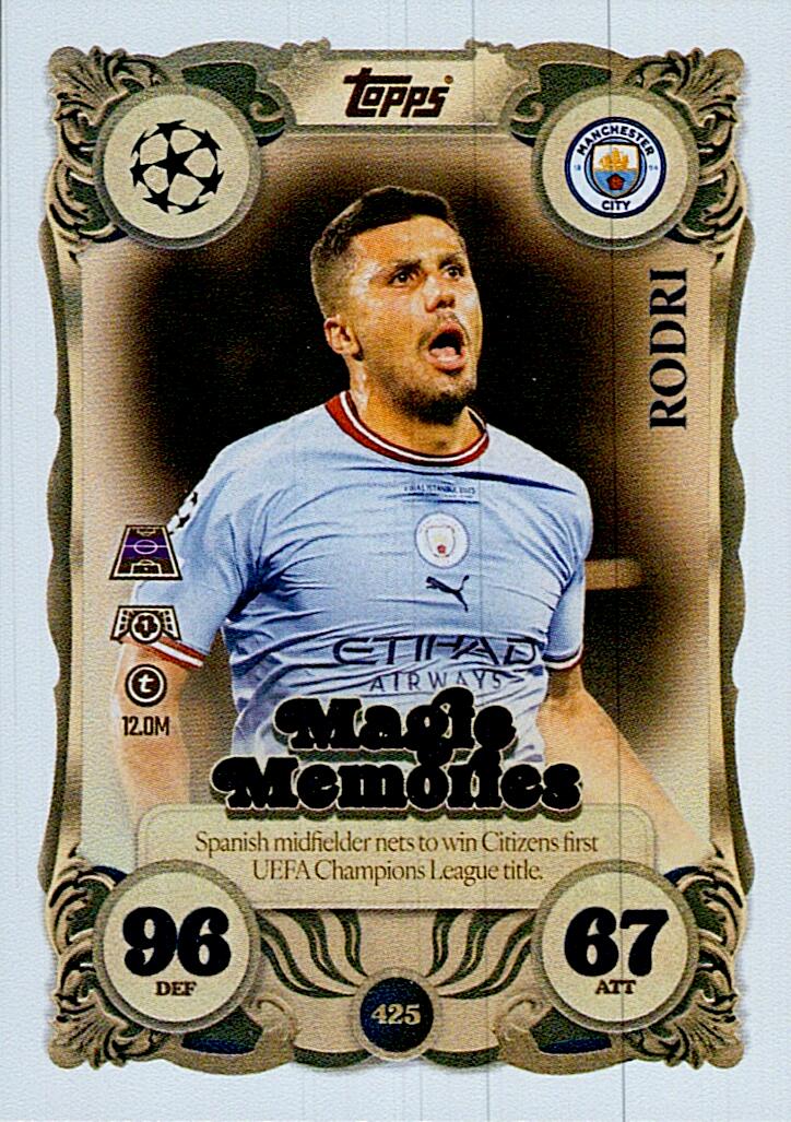 MATCH ATTAX CHAMPIONS LEAGUE 2025/2026 RODRI MAGIE MEMORIES Nº425