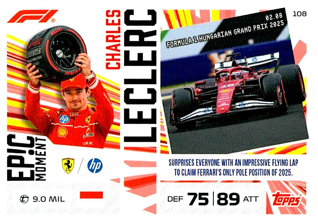TURBO ATTAX FORMULA 1 2026 CHARLES LECLERC Nº108