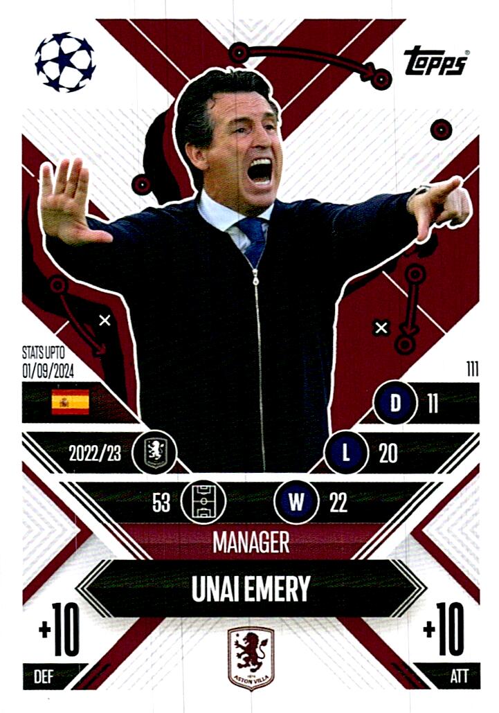 Match Attax Extra 2025 Unai Emery nº111