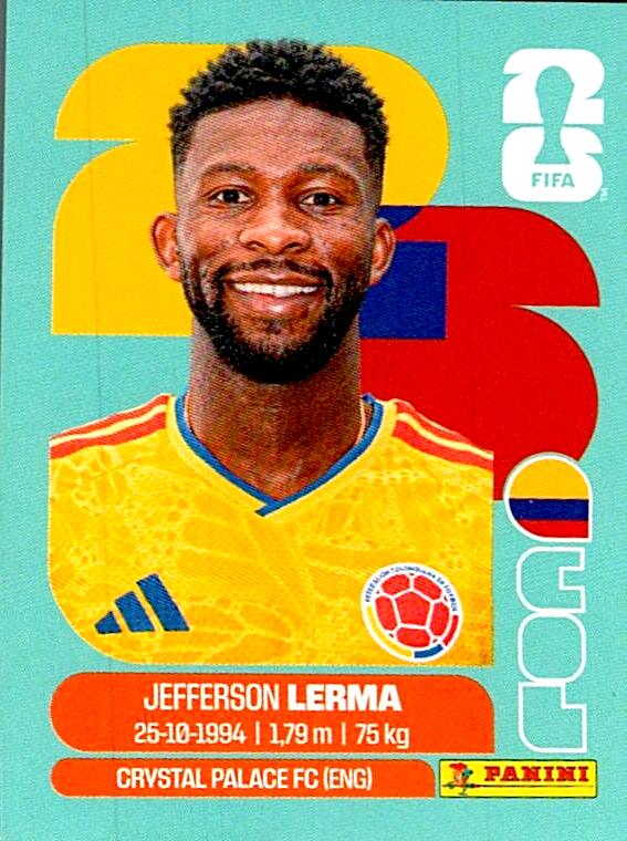 STICKERS FIFA WORLD CUP 2026 JEFFERSON LERMA NºCOL 10