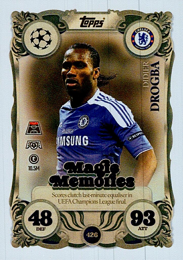 MATCH ATTAX CHAMPIONS LEAGUE 2025/2026 DROGBA MAGIE MEMORIES Nº426