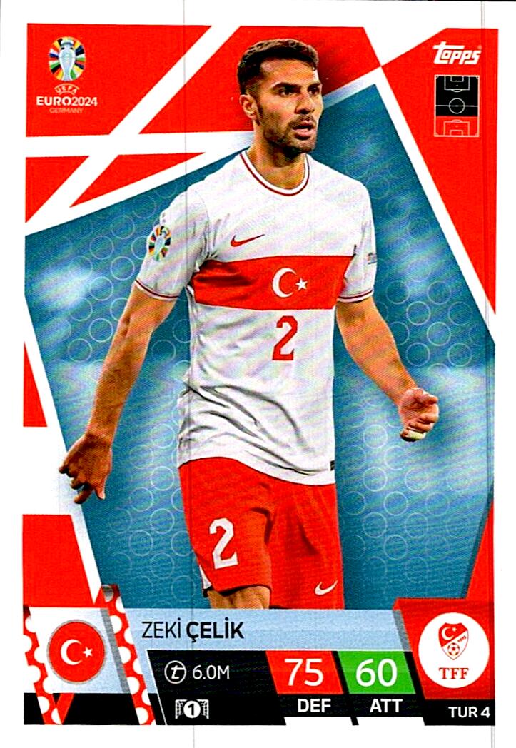 TOPPS MATCH ATTAX UEFA EURO 2024 ZEKI CELIK TURQUIA NºTUR4