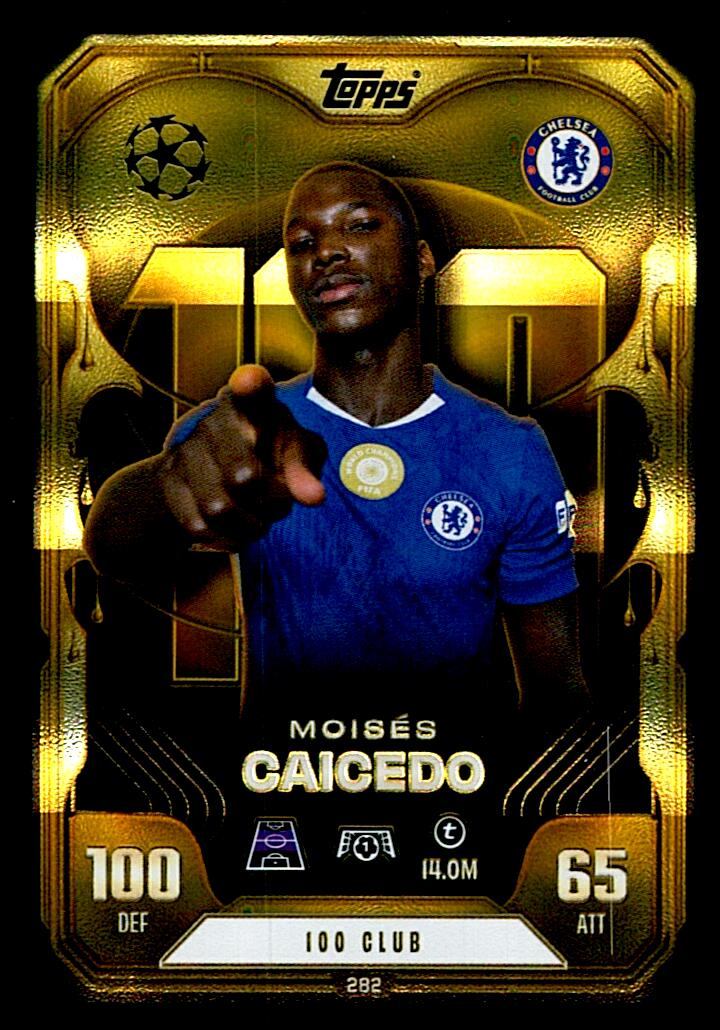 TOPPS MATCH ATTAX EXTRA 2025/26 MOISES CAICEDO 100 CLUB Nº282