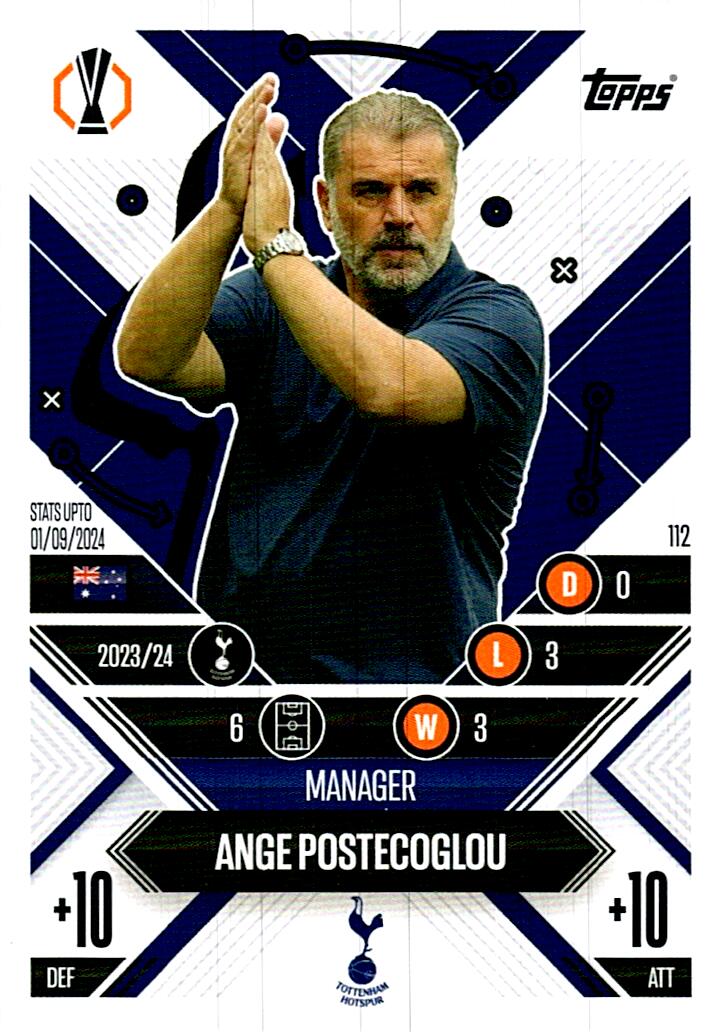 Match Attax Extra 2025 Ange Postecoglou nº112