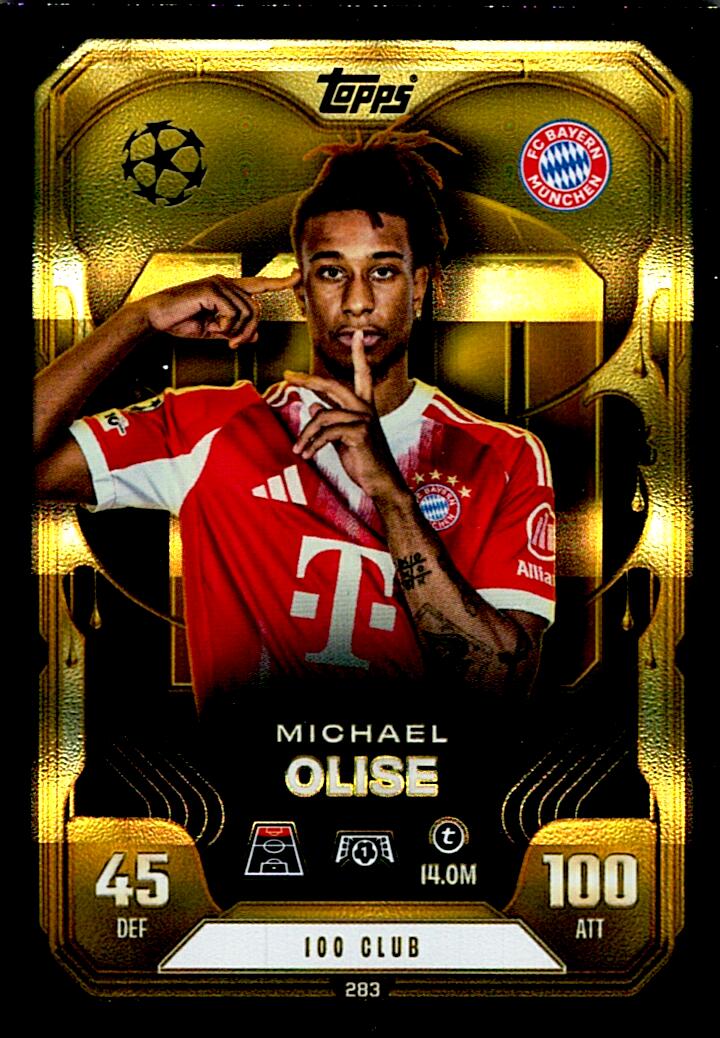 TOPPS MATCH ATTAX EXTRA 2025/26 MICHAEL OLISE 100 CLUB Nº283