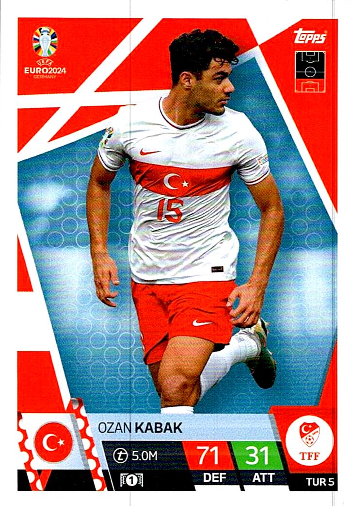 TOPPS MATCH ATTAX UEFA EURO 2024 OZAN KABAK TURQUIA NºTUR5