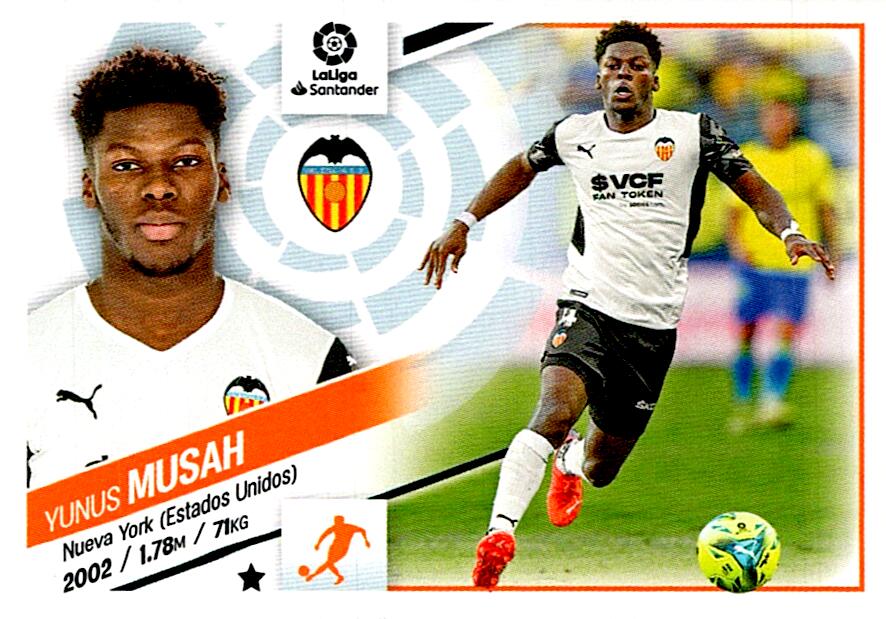 Cromo Liga Este 2022/2023 MUSAH VALENCIA CF Nº16