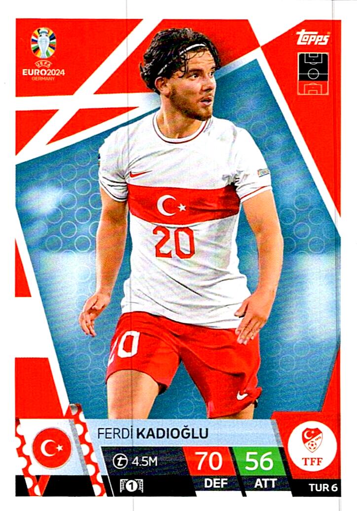 TOPPS MATCH ATTAX UEFA EURO 2024 FERDI KADIOGLU TURQUIA NºTUR6